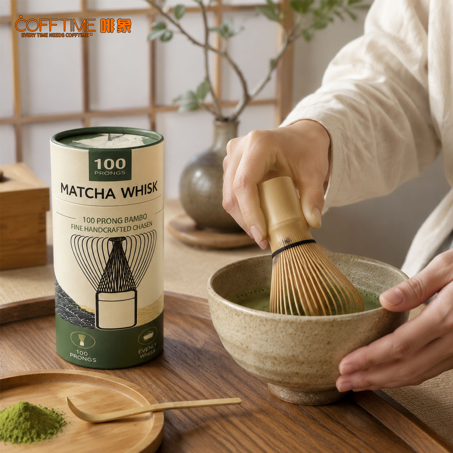 COFFTIME 100 Prongs Matcha Whi - Bamboo Whisk Chasen ulasan dan harga